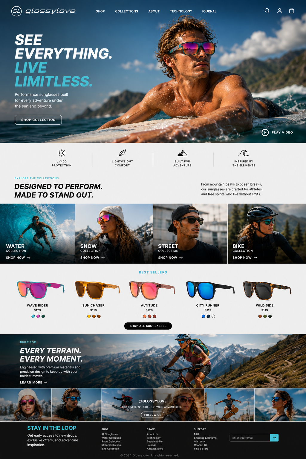 Glossylove homepage design